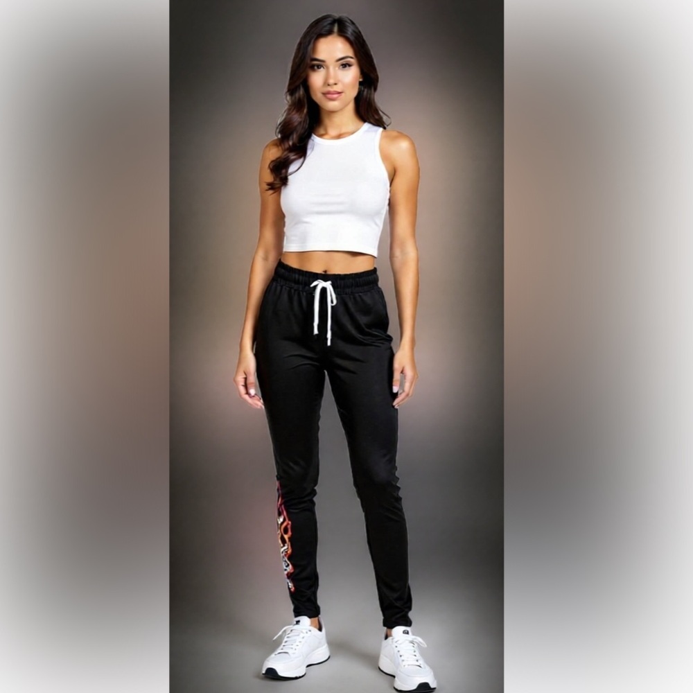 ⚡️EPTM Flame Check ankle zip track pants